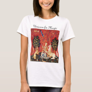 DAME UND EINHORN FÜR MAGISCHE Fantasy Blumen,Tiere T-Shirt
