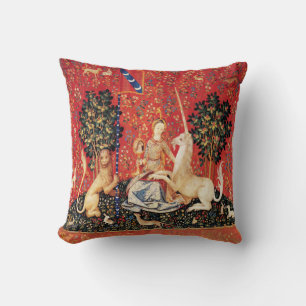 DAME UND EINHORN Löwe,Fantasy Blumen,Tiere Kissen
