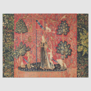 DAME UND EINHORN Löwe,Fantasy Blumen,Tiere Seidenpapier