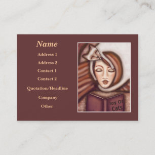 Dame und ihre siamesische Katzen-Visitenkarte Visitenkarte