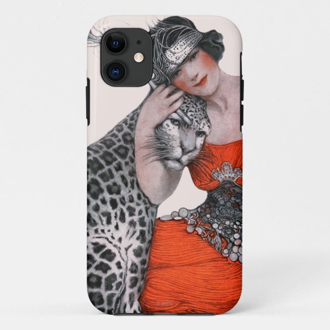 Dame und Leopard Case-Mate iPhone Hülle (Rückseite)