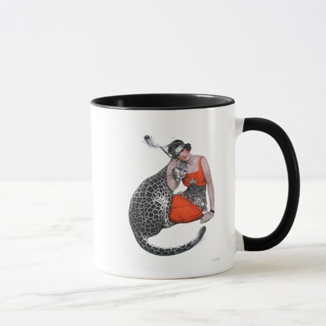 Dame und Leopard Tasse (Rechts)