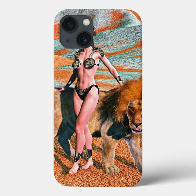 Dame und Löwe Case-Mate iPhone Hülle (Rückseite)