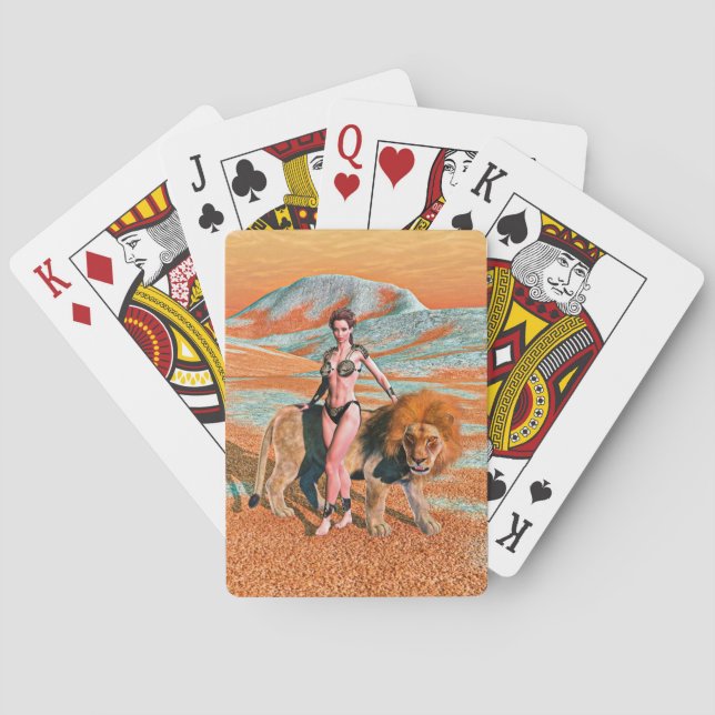 Dame und Löwe Spielkarten (Rückseite)