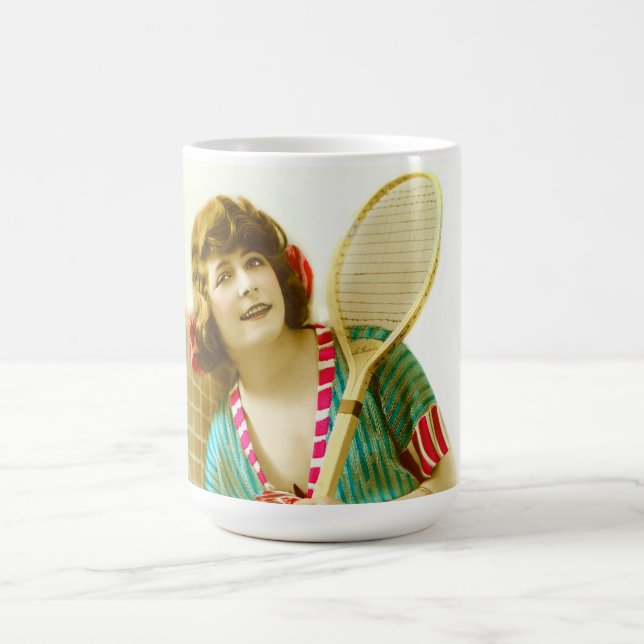 Dame und Tennis Tasse (Mittel)