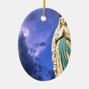 Dame von Lourdes Keramik Ornament