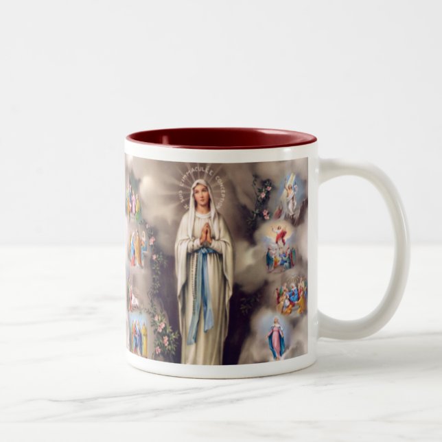 Dame von Lourdes Zweifarbige Tasse (Rechts)