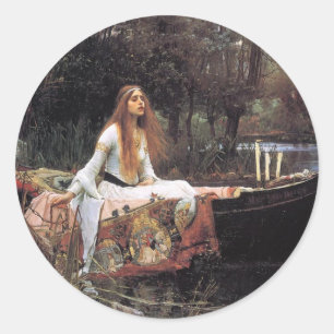 Dame von Shalott Runder Aufkleber