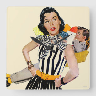 Dame Was Insulted Quadratische Wanduhr