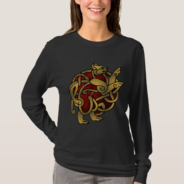 Dame Wikinger, Katzen-Shirt T-Shirt (Vorderseite)