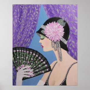 DAME WITH A FAN POSTER