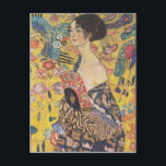 Dame With Fan Postcard Gustav-Klimt Postkarte<br><div class="desc">Postkarte Dame With Fan Gustav-Klimt. Ölmalerei auf Leinwand ab 1918. Dieses ist ein spätes Porträt der Geldstrafe von Gustav Klimt,  der sein Interesse am Japonism aufweist. Ein großes Geschenk für Fächer von Kunst nouveau,  von Gustav Klimt und von bunter Symbolistmalerei.</div>