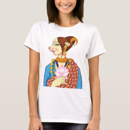 DAME WITH LOTUS - ETHNISCHER INDISCHER ENTWURF T-Shirt