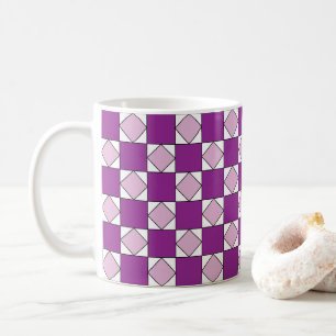 Damebrett Violettes Quadrat Diamant Damebrett Kaffeetasse