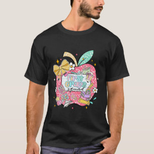 Damen 1. Klasse Lehrer Squad Apfel Leopard Rücken T-Shirt
