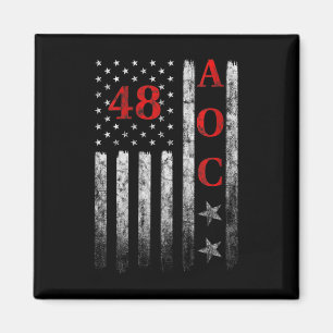 Damen 2028 Aoc Präsident Amerikanische Flagge Vint Magnet