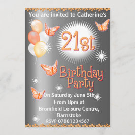 Damen-21. Geburtstags-Party Einladung