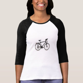 Damen 3/4 HülseRaglan (angepasst), Weiß/Schwarzes T-Shirt