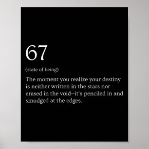 Damen 67 Definition Meme V-Ausschnitt  Poster