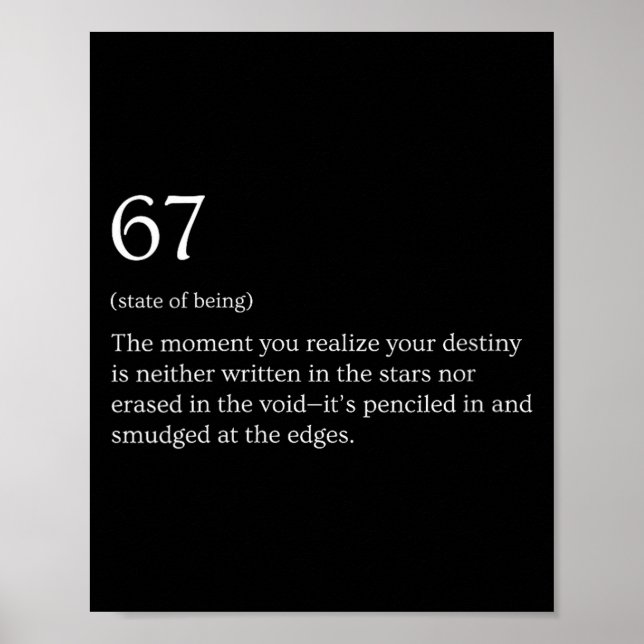 Damen 67 Definition Meme V-Ausschnitt  Poster (Vorne)