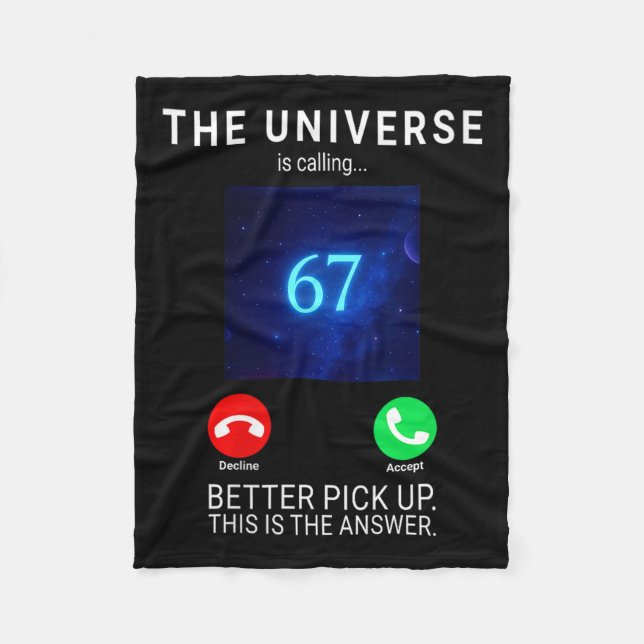 Damen 67 Meme Das Universum Ruft V-Ausschnitt  Fleecedecke (Vorderseite)