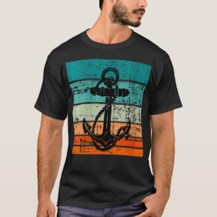 Damen Anker Retro Vintage Look Kapitän Skipper T-Shirt