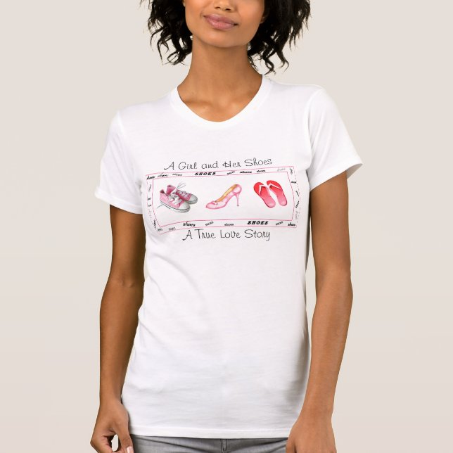 Damen arbeiten u. Schuh-Spitze um T-Shirt (Vorderseite)
