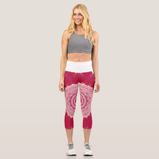 Damen-Azalea-Mandala-Print-Leggings | High-Wai Capri Leggings