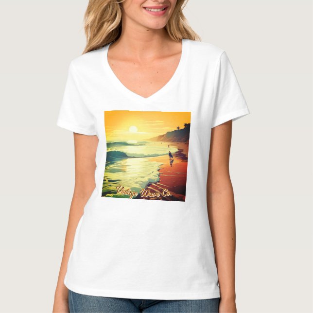 Damen Basic V-Ausschnitt T-Shirt Sale Preis $23.16 (Vorderseite)