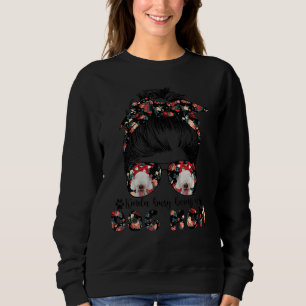 Damen Bedlington Terrier Dog Mama Messy Bun Hair G Sweatshirt