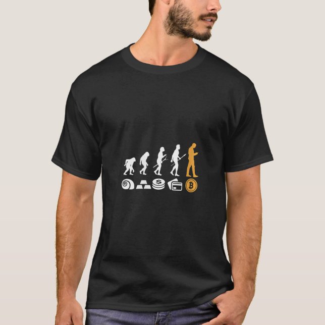 Damen Bitcoin Evolution BTC Krypto Kryptowährung T-Shirt (Vorderseite)