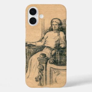 Damen Bleistift Grafiken auf Kunsthandwerk iPhone 16 Plus Hülle