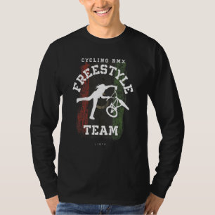 Damen BMX Freestyle Fahrrad Libyen Flagge Radfahre T-Shirt
