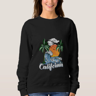 Damen California Tropical Sunset Cali Beach Wellen Sweatshirt