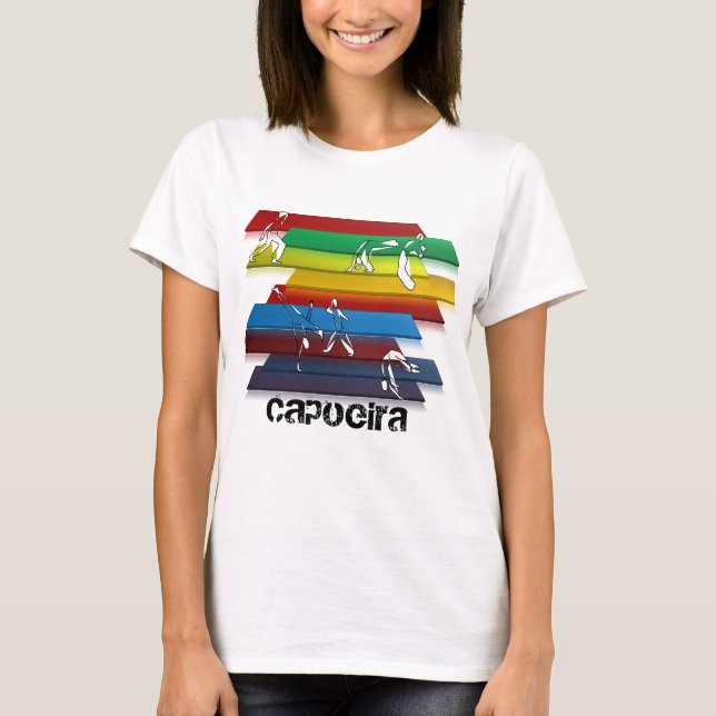 Damen capoeira Kampfkunstregenbogen T-Shirt (Vorderseite)