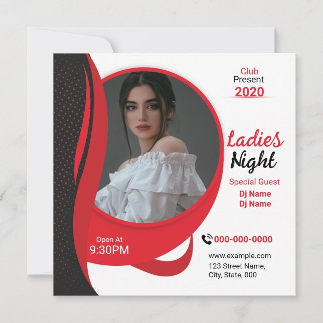 Damen-Club-Abendflyer-Vorlage (Vorderseite)
