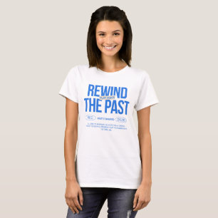 Damen Cobalt Blau Rewind The Past Y2K Grafik T-Shi T-Shirt