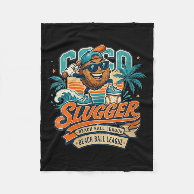 Damen Coco Slugger Baseball Retro Coco Sports Fleecedecke (Vorderseite)