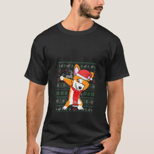 Damen Dabbing Corgi hässlicher Weihnachtspullover  T-Shirt