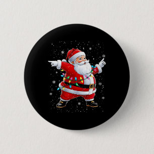 Damen Dabbing Weihnachtsmann Xmas Tanzende Mädchen Button