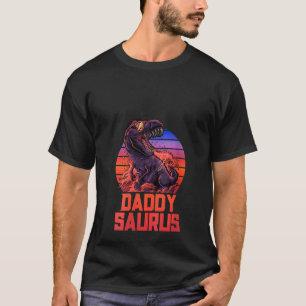 Damen Daddy Saurus T Rex Vater Vater Trex Retro 80 T-Shirt