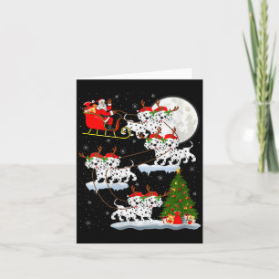 Damen Dalmatiner Hund Weihnachtsmann Schlitten Fli Karte