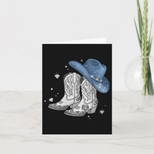 Damen-Denim & Diamanten Schwarzes Oberteil Western Karte