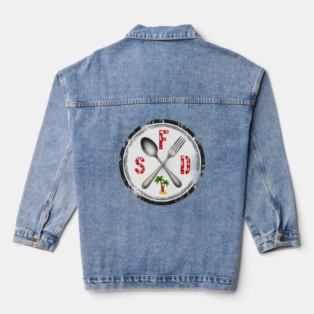 Damen-Denimjacke Jeansjacke (Rückseite)
