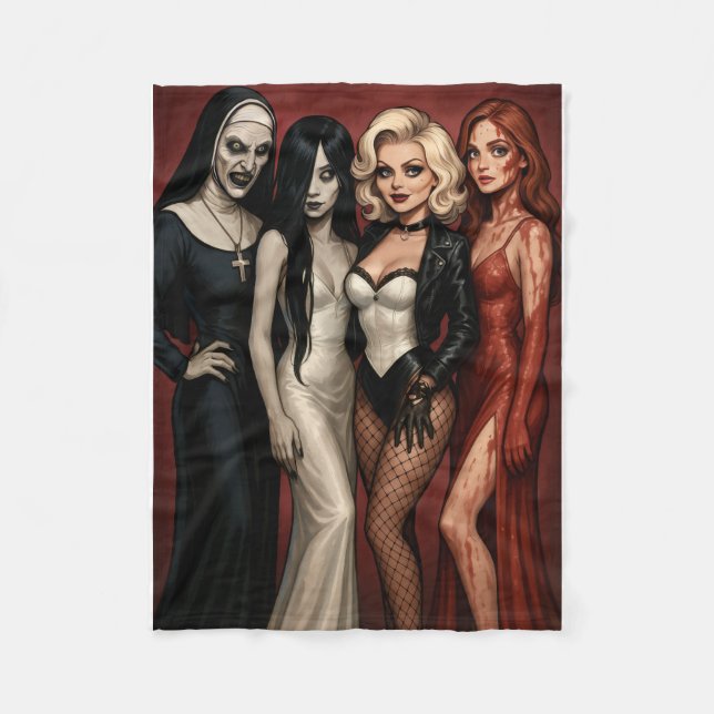 Damen des Horror-Glams machen es auf Fleecedecke (Vorderseite)