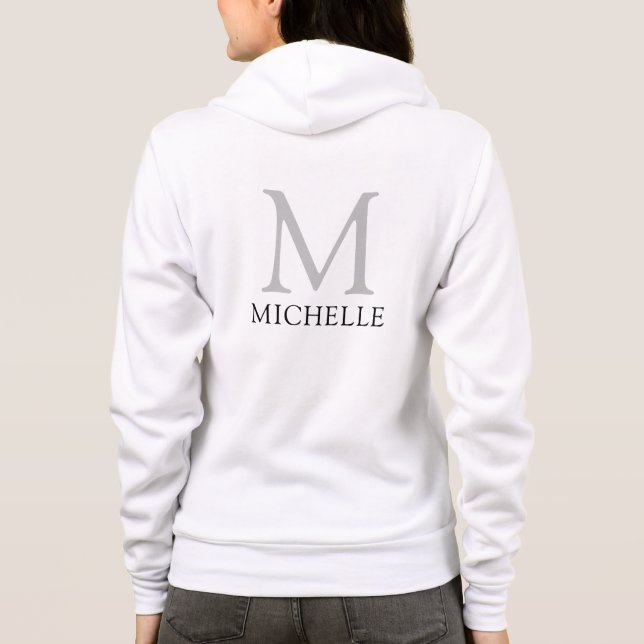 Damen Doppelseitige Gehäuse Name Monogram Bekleidu Hoodie (Rückseite)