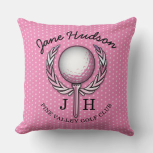Damen Elegantes Golf Monogramm Design Kissen
