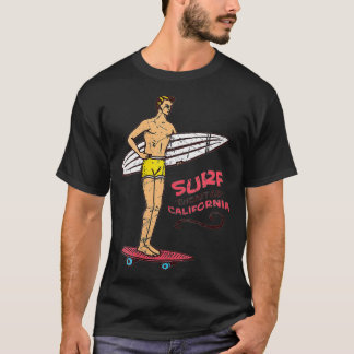 Damen Encinitas Surf Vintage Retro Surfboard 60er T-Shirt