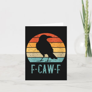 Damen F-caw-f Schwarz Krähe Schwarzer Vogel Retro Karte