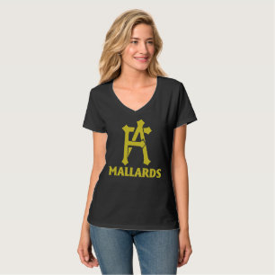 Damen Fa-Stockenten V-Hals T - Shirt